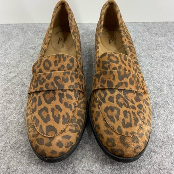 Clarks Leopard Print Trish Willow Leather Loafers Women’s Size 7.5M - Picture 5 of 12